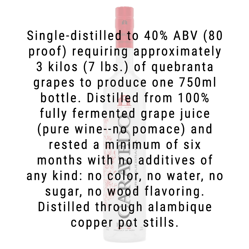 Buy Caravedo Quebranta Pisco | Great American Craft Spirits