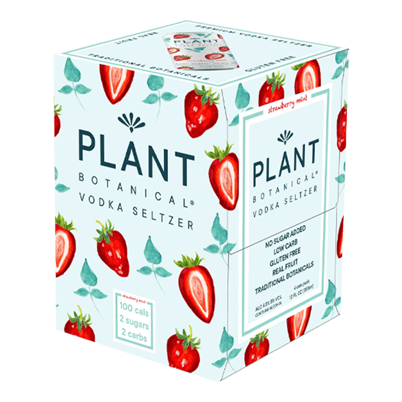 Buy Plant Botanical Vodka Seltzer Strawberry Mint 12.oz 4 Pack