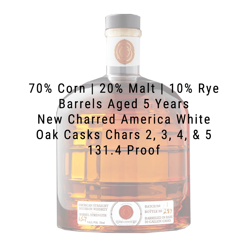 13th Century Whiskey Toasted Barrel Bourbon Whiskey 750ml - Great American Craft Spirits