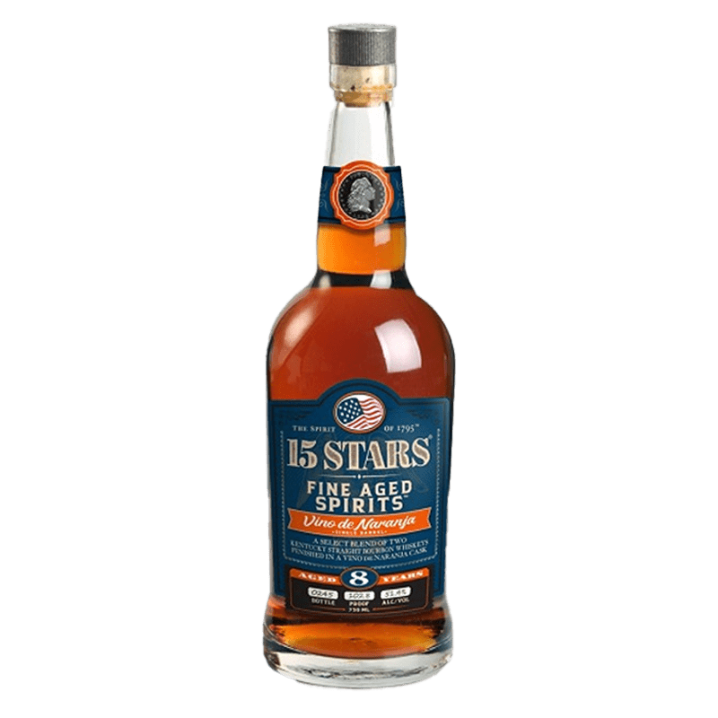 15 Stars Vino de Naranja Finish Bourbon Whiskey 750mL - Great American Craft Spirits