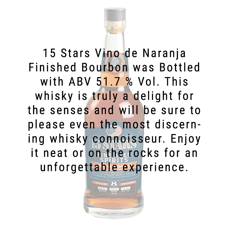 15 Stars Vino de Naranja Finish Bourbon Whiskey 750mL