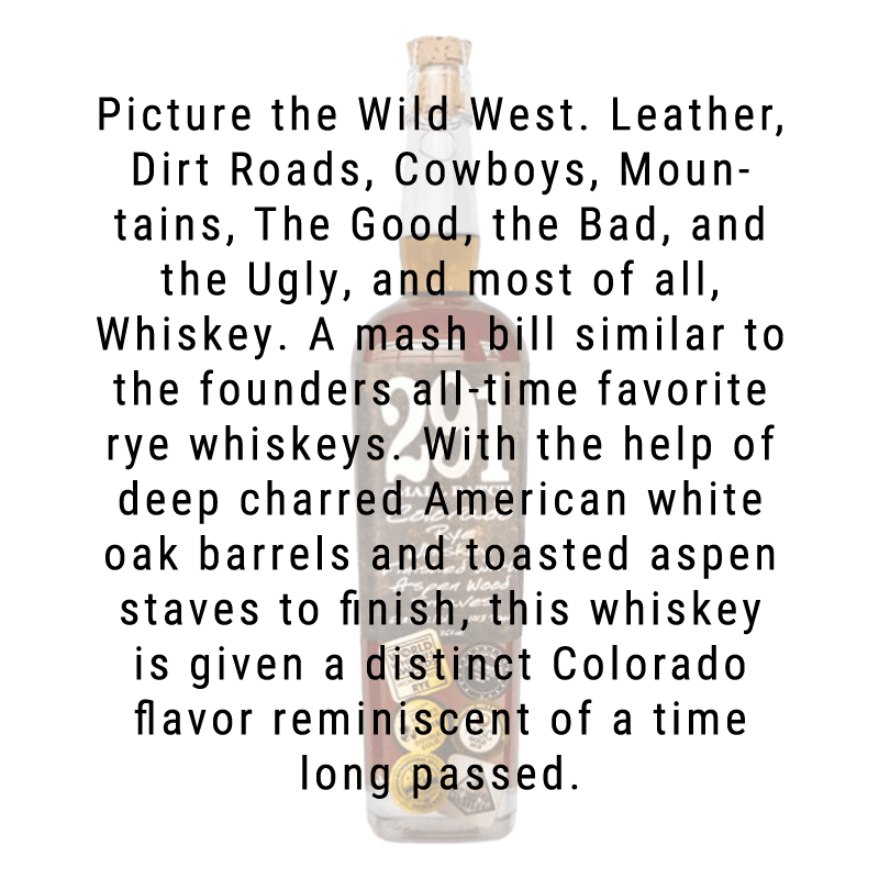 291 Colorado Whiskey 291 Colorado Rye Whiskey Small Batch 750mL