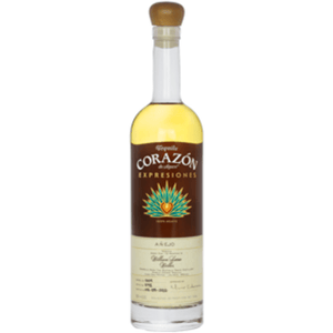 Bottle of Corazon Expresiones Del Corazon William Larue Weller Añejo Tequila, showcasing its premium craftsmanship and rich amber color.