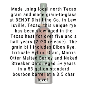 Bendt Distilling Unbendt Bottled in Bond Straight Rye Whiskey 750mL