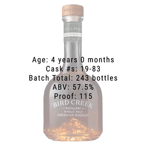 Bird Creek Small Batch Cask Strength Full Pint Whiskey 750mL