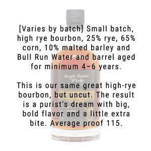 Bull Run Barrel Strength Bourbon Whiskey 750mL