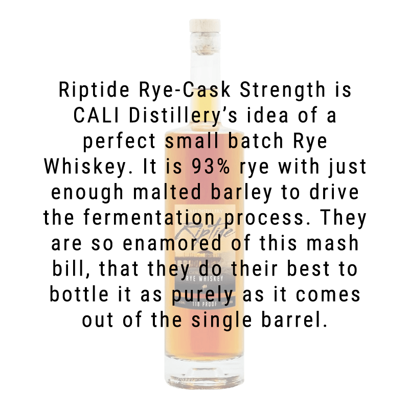 CALI Distillery Riptide Cask Strength Rye Whiskey 750mL