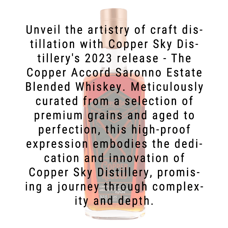 Copper Sky Copper Accord Saronno Estate Blended Whiskey 750mL