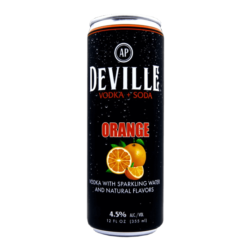 Deville Beverage Co. Vodka + Soda Orange 12.oz 4 Pack