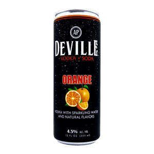 Deville Beverage Co. Vodka + Soda Orange 12.oz 4 Pack