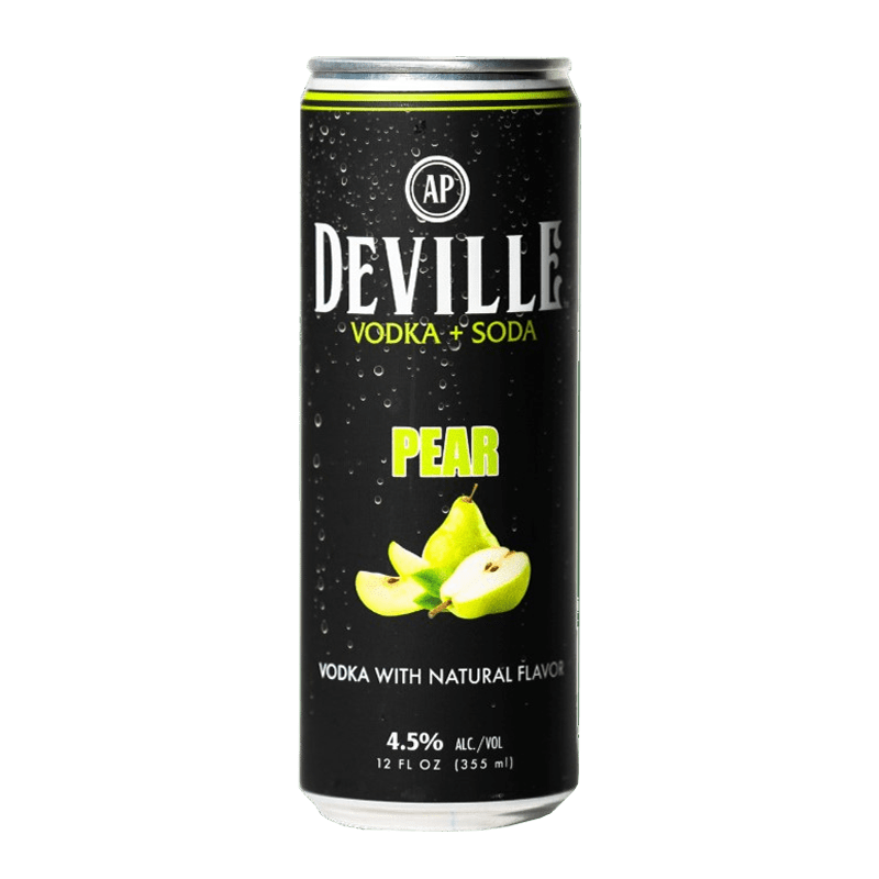 Deville Beverage Co. Vodka + Soda Pear 12.oz 4 Pack