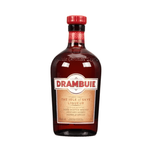 Drambuie Whisky Liqueur Bottle – premium blend of Scotch whisky, honey, herbs, and spices for cocktails and sipping