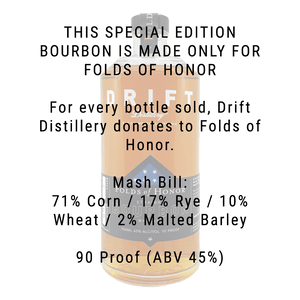 Drift Distillery Folds of Honor Bourbon Whiskey 750mL