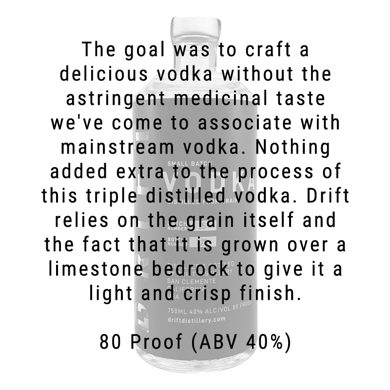 Drift Distillery Vodka 750mL