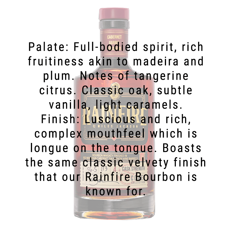 Firewater Distillery Rainfire Bourbon Whiskey Finished in Cabernet Sauvignon Barrels 750mL