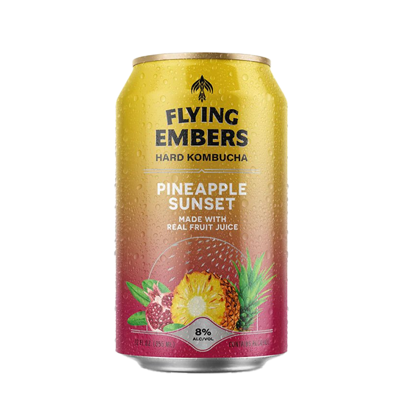 Flying Embers Pineapple Sunset Hard Kombucha 6 pack 12.oz