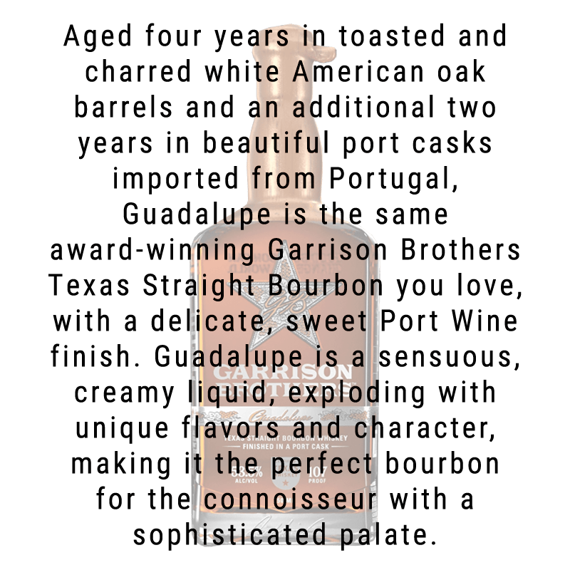 Garrison Brothers Guadalupe Texas Straight Bourbon Whiskey 750mL
