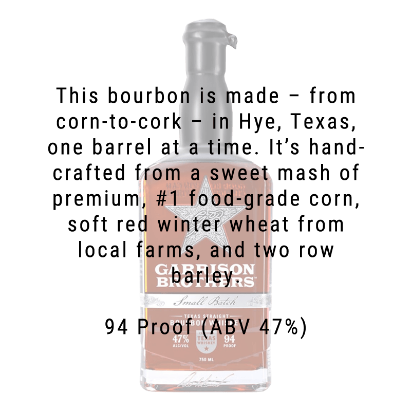Garrison Brothers Small Batch Texas Straight Bourbon Whiskey 750mL