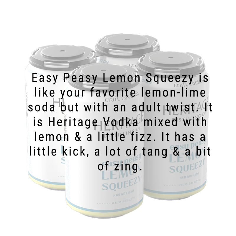 Heritage Distilling Easy Peasy Lemon Squeezy 4 Pack  12.oz