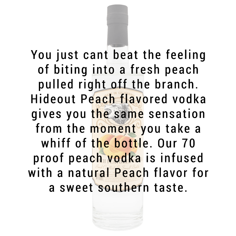 Hideout Peach Flavored Vodka 750ml