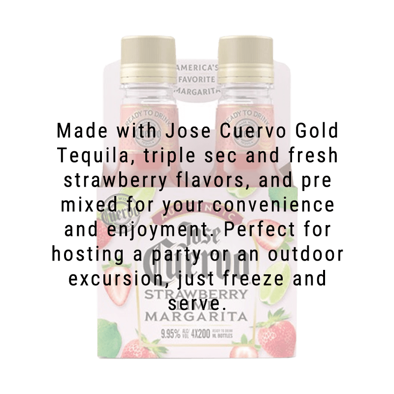 
            
                Load image into Gallery viewer, Jose Cuervo Authentic Strawberry Lime Margarita 200mL 4 Pack
            
        