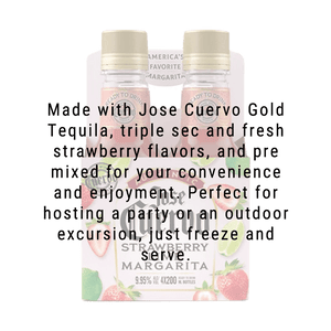 
            
                Load image into Gallery viewer, Jose Cuervo Authentic Strawberry Lime Margarita 200mL 4 Pack
            
        