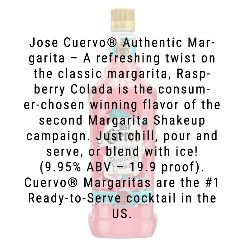 
            
                Load image into Gallery viewer, Jose Cuervo Raspberry Colada Tequila  1.75L
            
        