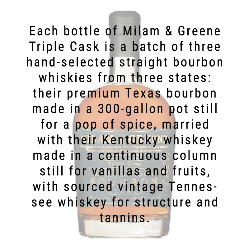 Milam & Greene Triple Cask Straight Bourbon Whiskey 750mL