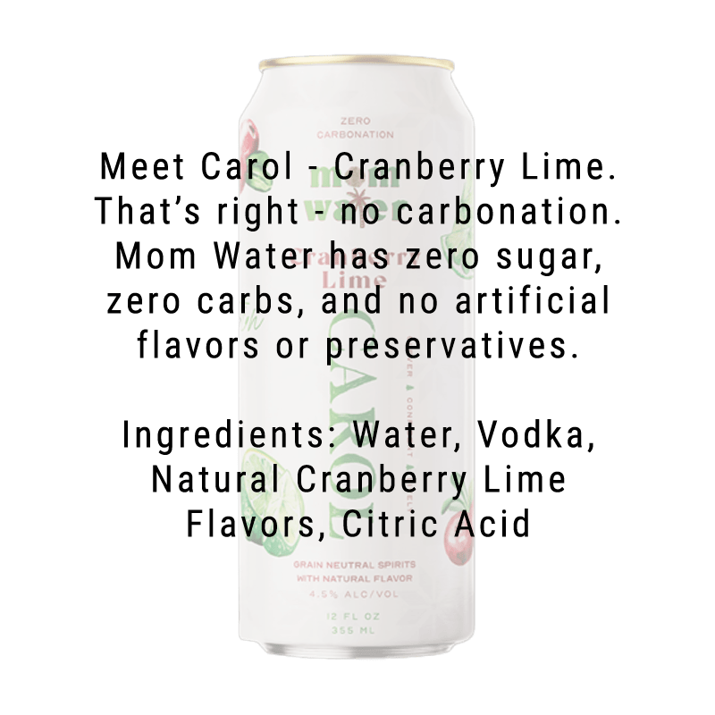 Mom Water Carol - Cranberry Lime Cocktail 12.oz 4 Pack