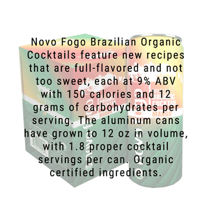 Novo Fogo Brazilian Organic Cachaca Cocktail Mango 4 Pack