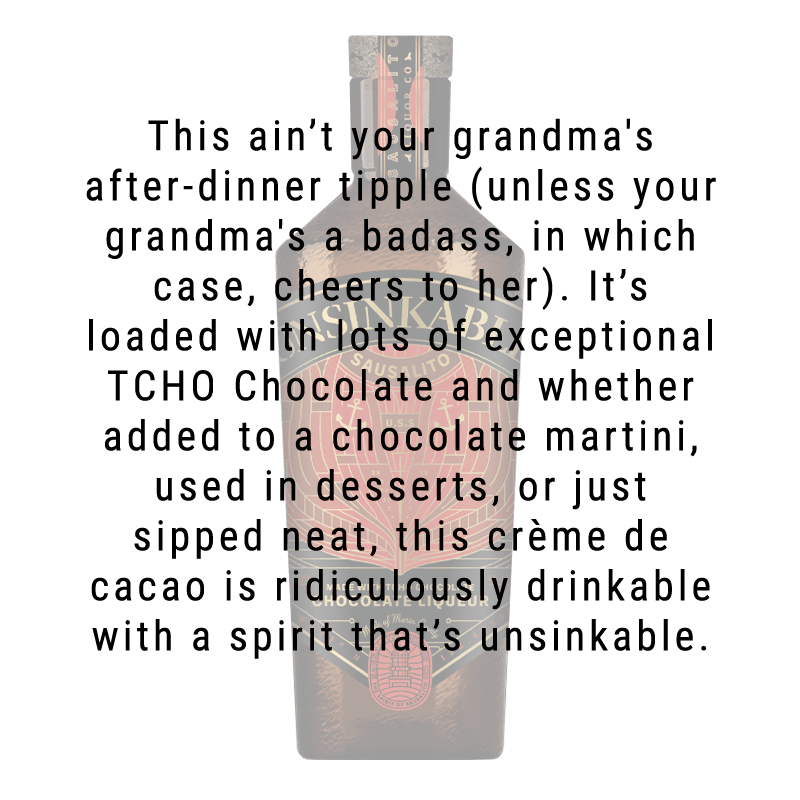 Sausalito Liquor Company Unsinkable Chocolate Liqueur 750ml