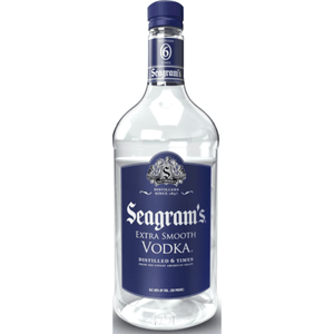 Seagram's Extra Smooth Vodka 750ml bottle with sleek design and clear label