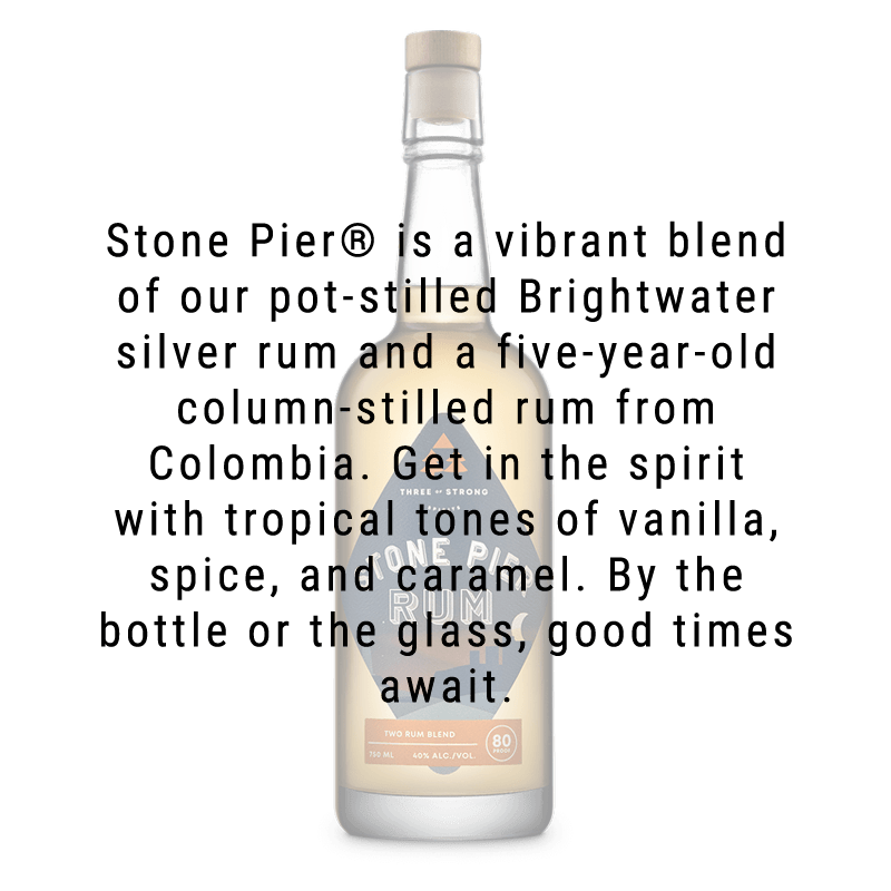 Three of Strong Spirits Stone Pier Rum 750mL