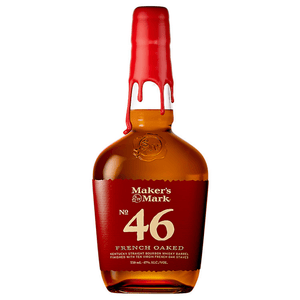 Bottle of Maker's 46 Straight Bourbon 94 with rich amber color and elegant label design.