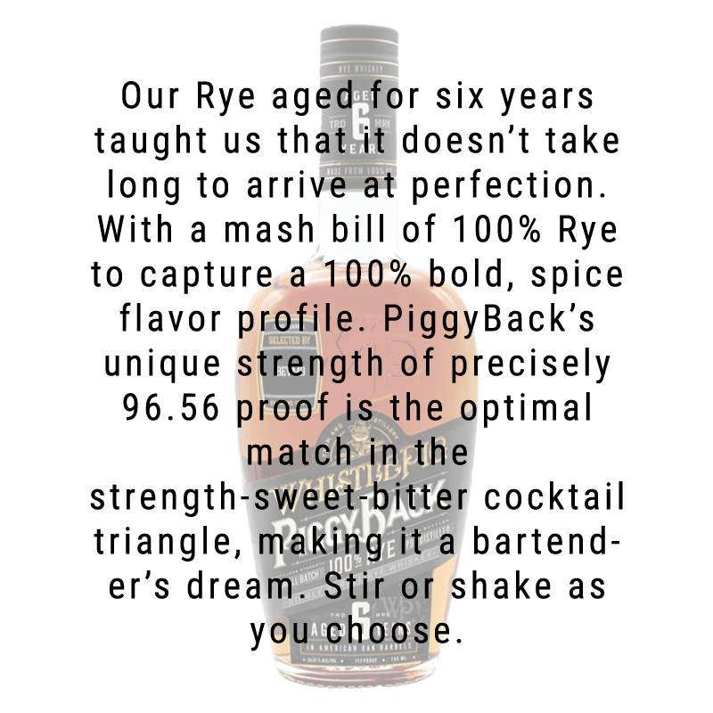 Whistlepig Piggyback 6 year Rye Whiskey 750mL