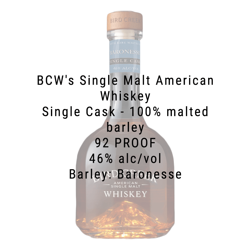 Bird Creek Baronesse Single Cask Whiskey 750mL - Great American Craft Spirits