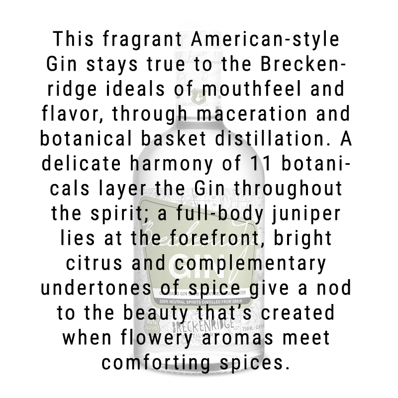 Breckenridge Gin 750mL - Great American Craft Spirits
