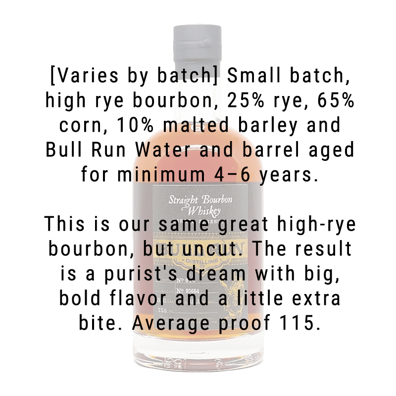 Bull Run Barrel Strength Bourbon Whiskey 750mL - Great American Craft Spirits