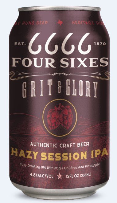 Four Sixes Grit & Glory Hazy Session IPA 12.oz - Great American Craft Spirits