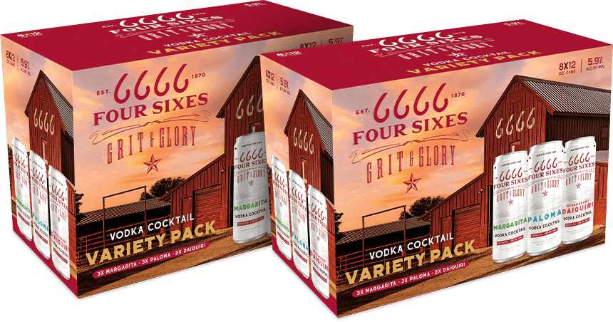 Four Sixes Grit & Glory Vodka Cocktail Variety 8 Pack 12.oz - Great American Craft Spirits
