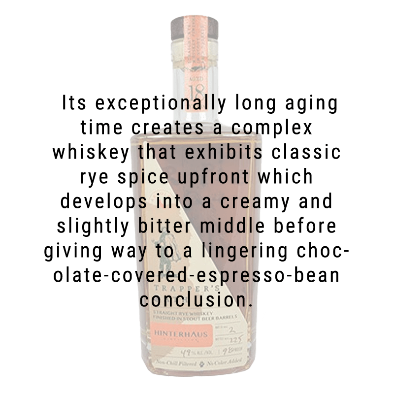 Hinterhaus Distilling Trapper's Oath Extra Aged Rye Whiskey 750mL - Great American Craft Spirits