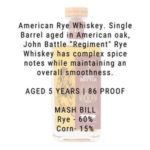 Buy John Battle Regiment Rye Whiskey | Great American Craft Spirits
