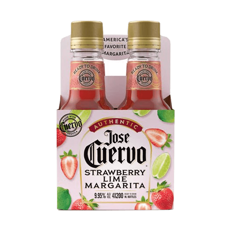Jose Cuervo Authentic Strawberry Lime Margarita 200mL 4 Pack - Great American Craft Spirits