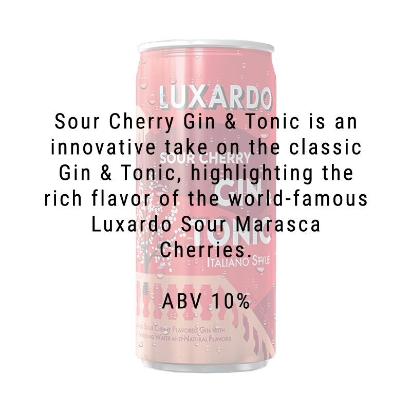 Luxardo Sour Cherry Gin & Tonic Cocktail 4 pack - Great American Craft Spirits