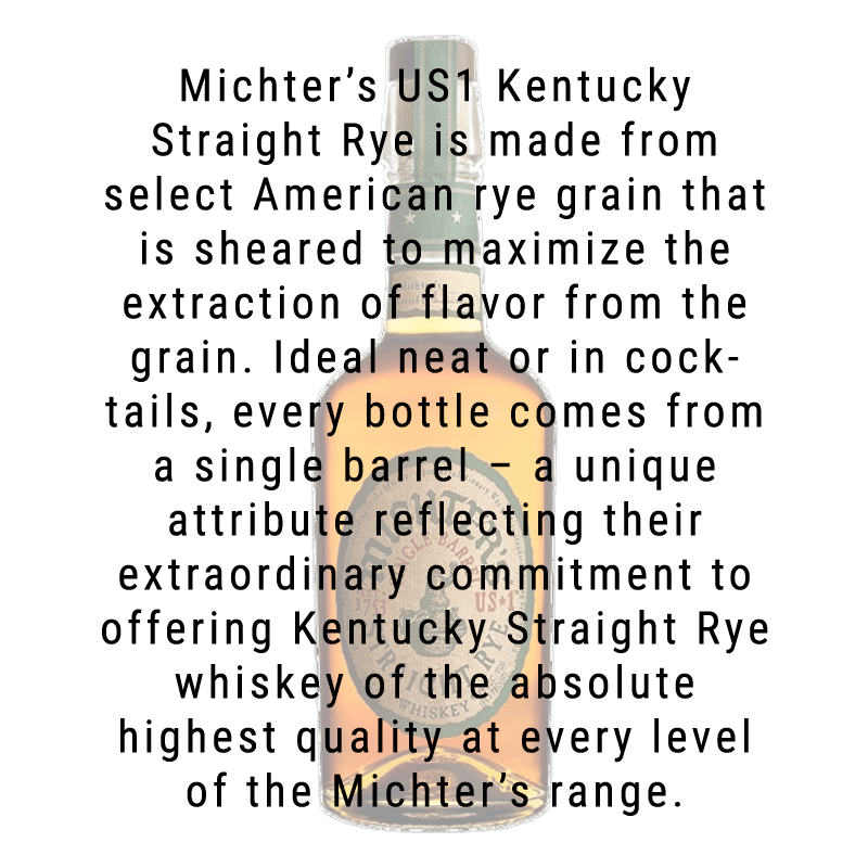 Michter's Kentucky Straight Rye Whiskey 750mL - Great American Craft Spirits