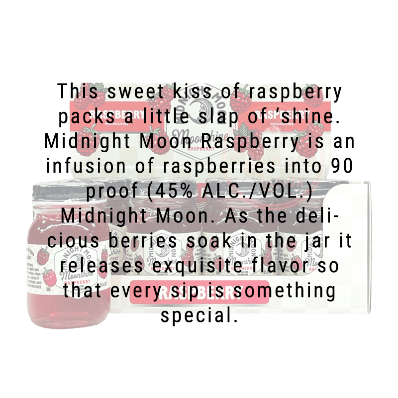 Midnight Moon Raspberry Moonshine 50mL 12 pack - Great American Craft Spirits