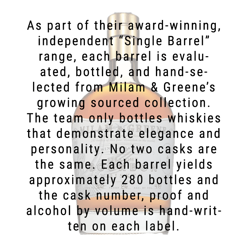 Milam & Greene Single Barrel Straight Bourbon Whiskey 750mL - Great American Craft Spirits