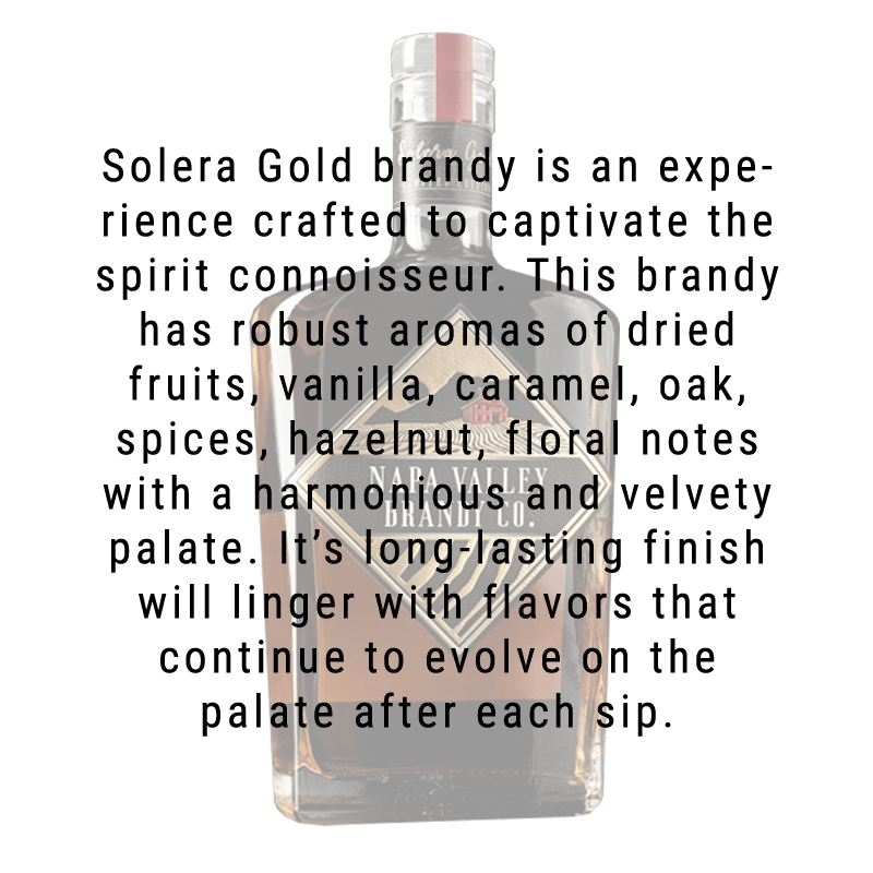 Napa Valley Brandy Co. Solera Gold Brandy 750ml - Great American Craft Spirits