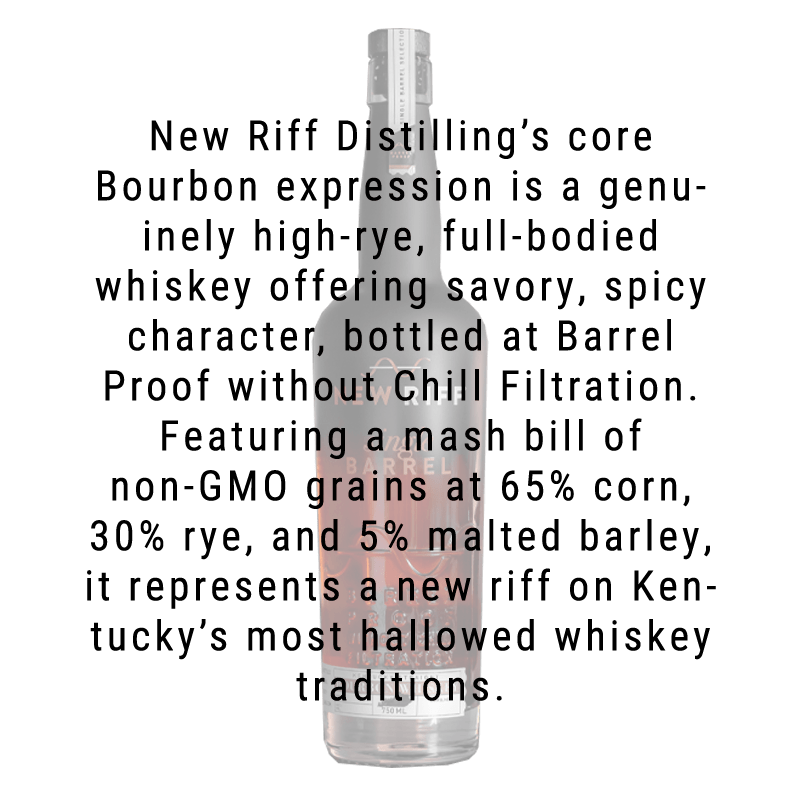 New Riff Distilling Single Barrel Kentucky Straight Bourbon Whiskey 750mL - Great American Craft Spirits