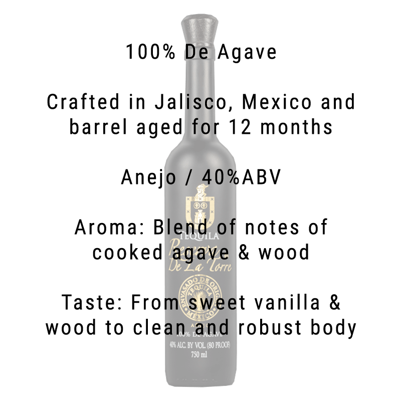 Reserva De La Torre Anejo Tequila 750ml - Great American Craft Spirits